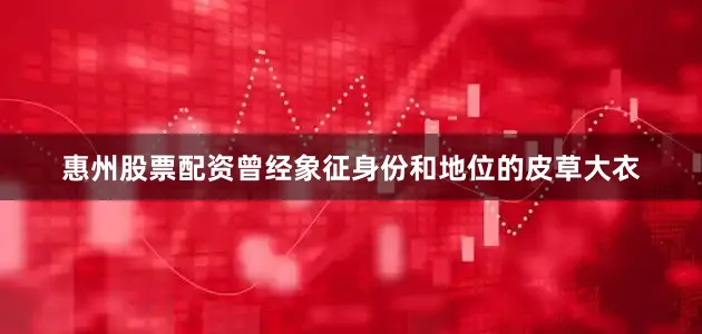 惠州股票配资曾经象征身份和地位的皮草大衣